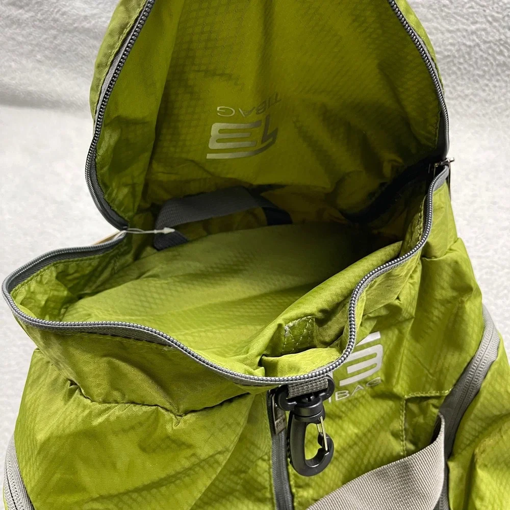 TIBAG Unisex OS Green Packable Travel Duffel Backpack Lightweight Ripstop Bag